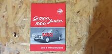 Manuale Uso e Manutenzione Alfa Romeo GT 1300 / 1600 Junior 6/74 Originale