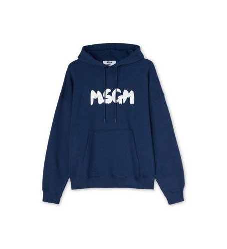 Msgm logo hooded sweatshirt - msgm,