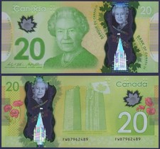 CANADA - P108b - 20 Dollari - POLIMERO - Wilkins & Poloz - 2012 - Perfetto UNC