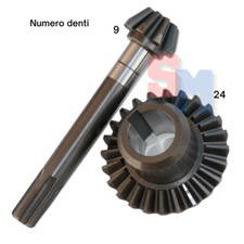 COPPIA CONICA PIGNONE + CORONA ad. MOTOCOLTIVATORE VALPADANA VMC14 DENTI 9 24