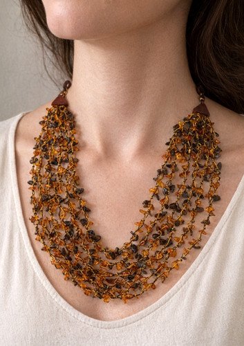 Collana ambra naturale - ambra,