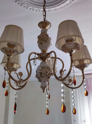 Lampadario capodimonte con - capodimonte,