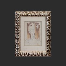 opera di giuseppe migneco, tempera su cartone intelato del 1960, volto di don...