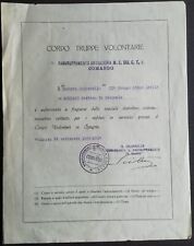 DIPLOMA CORPO TRUPPE VOLONTARIE II GRUPPO OBICI SPAGNA OMS ESPANA ATTESTATO 