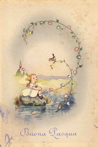 Cartolina buona pasqua - cartolina,