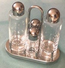 Alessi 5070 oliera/acetiera in Vetro e Acciaio inossidabile Vintage