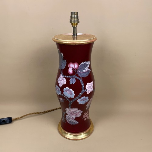 Antique glass gold red floral - glass,