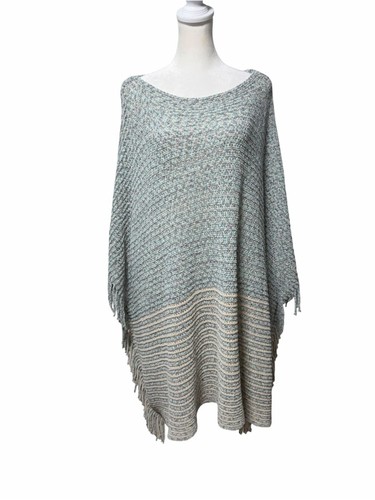 Poncho maglione frange boho