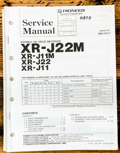 Pioneer j22m j11m - -j11m, -j22