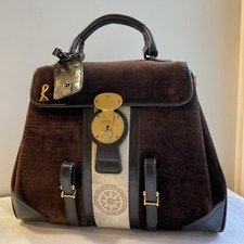 Roberta Di Camerino Vintage borsa Pelle eVelluto, Nuova, Anni ‘60 70 Espandibile
