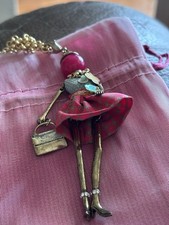 Collana Collane Lunga Le Carose Pietre Dure Ottone Cristalli Bambolina Bamboline