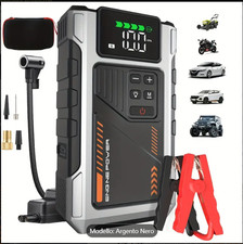 Avviatore Emergenza 6000A Booster Avviamento Auto/Moto con Compressore Torcia