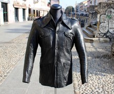 Giacca Pelle Vintage Nera anni