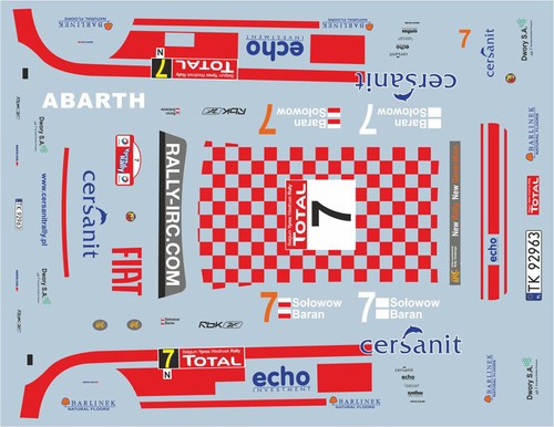 Decals fiat grande punto - 1/43,