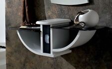 MOBILE INGRESSO MODERNO GONDOLA CONSOLLE BIANCO/TORTORA/ECRU CON CASSETTO/VETRO