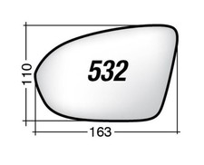 Per Opel Insignia B da 2017 Vetro di Ricambio Dx per Specchio Retrovis. 163x110