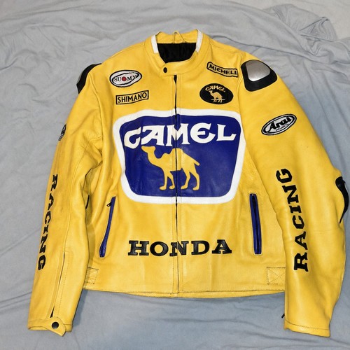 Giacca moto pelle - moto, cammello