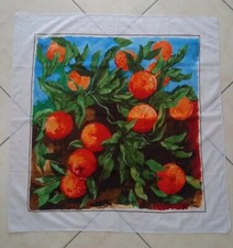 Vintage Renato Guttuso foulard stampa stoffa Arance (Vedere Foto E Descrizione)