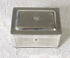 Scatola da tè Alpacca argento Berndorf BMF 1880 Mark Tea Caddy Scatola per il tè