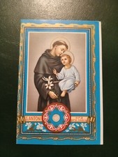 Santino Con Reliquia Reliquiario Sant' Antonio Da Padova Tela Sacra Lingua 