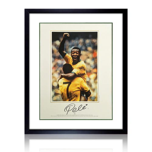 Pele signed iconic brazil - pele,