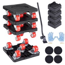 Sollevatore Mobili 4 Pezzi Kit Spostare Mobili Pesanti con 5 Ruote Ruota
