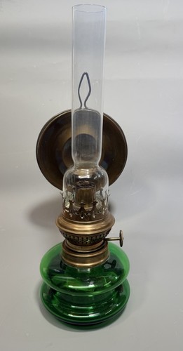 Antique green glass oil - antique,