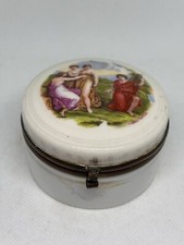 Angelica Kauffmann Porcelain Trinket Box w/ Lid Hand Painted