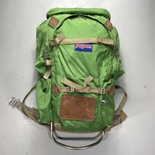 Zaino vintage anni 80 Jansport D3 telaio esterno escursionismo campeggio ali d'anca verde USA