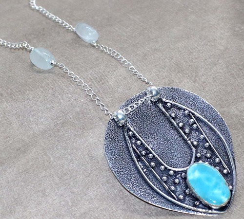 Collana acquamarina perline - acquamarina,