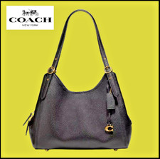 Borsa a tracolla Coach C4824 Lori nera donna borsa morbida pelle ciottoli outlet nuova