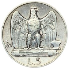 5 LIRE 1927 - AQUILOTTO -