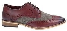 Uomo Marrone Pelle Tweed