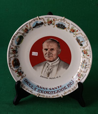VECCHIO PIATTO RICORDO DI ROMA PAPA GIOVANNI PAOLO II SOUVENIR ITALY. CU79