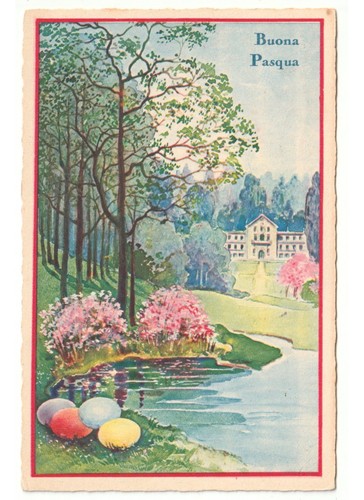 1935 cartolina buona pasqua - cartolina,