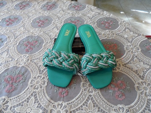 Sandali slip zara verde - sandali,