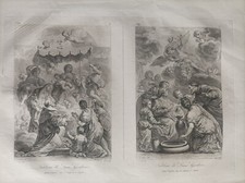 Primi 800. Incisione Saint Non Napoli dipinti di Luca Giordano