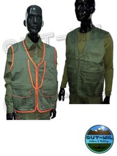 Gilet leggero multitasche verde e arancio da tartufo caccia funghi con carniera