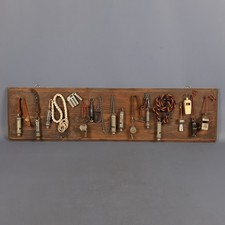 Espositore 15 Fischietti Antichi Da Collezione Militari Polizia Inglese XX Sec.