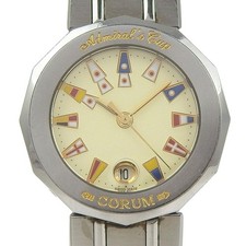 CORUM Admirals Cup Orologi 39.610.20 V050 Quadrante Avorio Acciaio Inox Quarzo...
