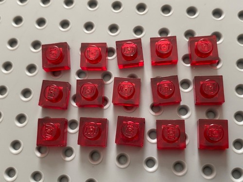 Lego placca 1x1 trans rosso - in,