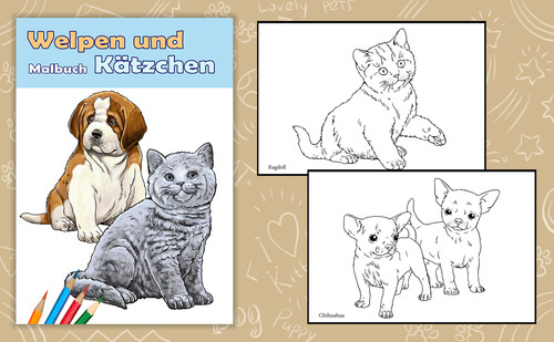 Libro colorare cuccioli e - da,