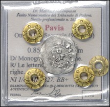 Pavia Ottone I di Sassonia Denaro 962-973 in argento moneta medievale periziata