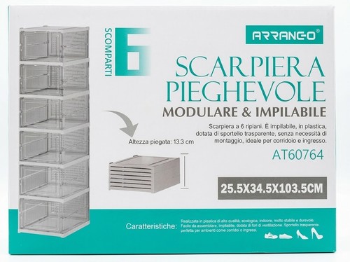 Scarpiera pieghevole ripiani - scarpiera, 6