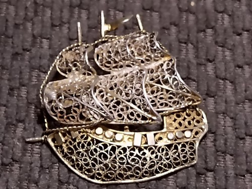 Spilla vintage galeone - spilla,