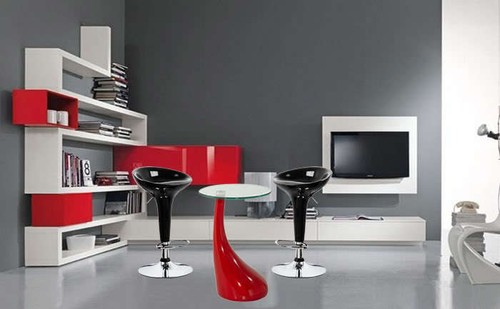 Tavolo vetro abs rosso - tavolo,