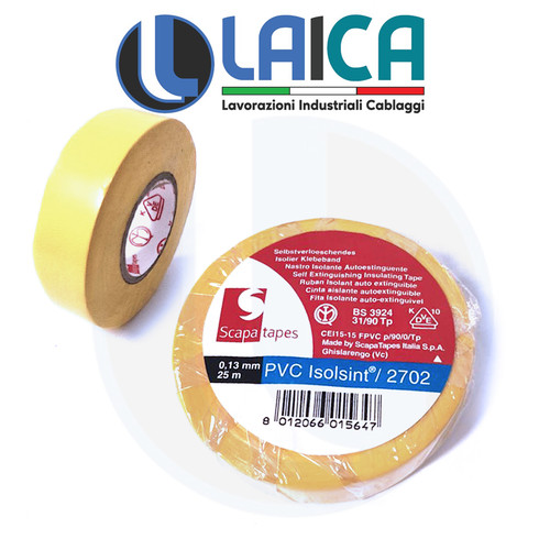 Nastro isolante pvc giallo - isolante,