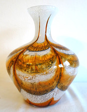 Vaso Carlo Moretti Florence Italy Vintage Arancione/Grigio/Bianco