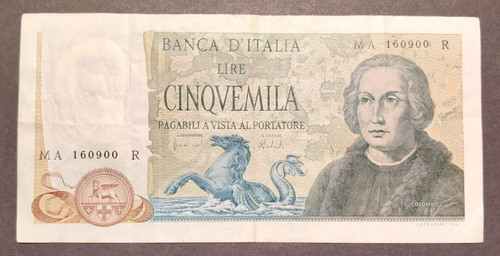 5000 lire colombo tipo - lire, 2°