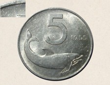 Errore 5 lire 1955 - lire,